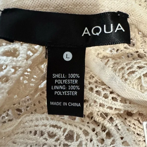 AQUA NWT Lace Tiered Mini Dress Size L Canvas Cottagecore Prairie Victorian Boho - Picture 14 of 16